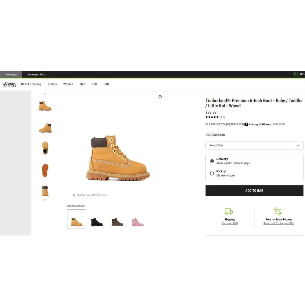Timberland Leather Work Boots 8 Toddler Side Zip A7339 Mini Me Farm Outdoor